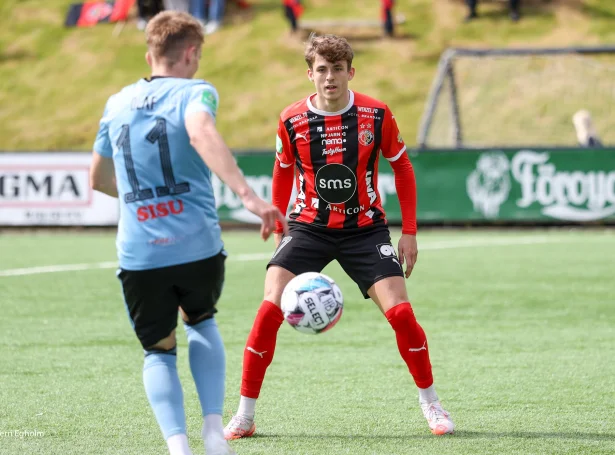Mathias Voss fór illa við 07 Vestur, sum var felagið kviki danin kom til í 2022. Hann legði upp til tvey tey fyrstu málini hjá HB og skoraði sjálvur til 3-0 (Savnsmynd: Sverri Egholm)