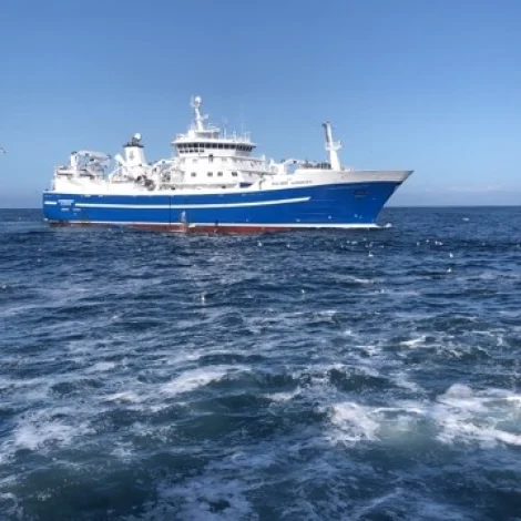 Norðborg landar í Ánunum seinnapartin