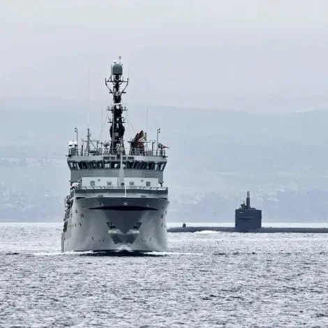Amerikanski kavbáturin USS Newport News í Nólsoyarfjørð