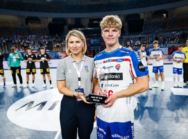Magnus Árason, her valdur til dagsins leikari eftir ein HM-dyst fyri U-19 landsliðið (Mynd: IHF/Kollektiff)
