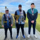 OL skeet: Tórur Fløtt, mitt í, saman við Pól Jóhannusi S. Jensen (til vinstru) og Leivi Joensen (til høgru)