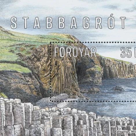 Broderað frímerki frá Posta