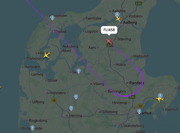 (Skíggjamynd: Flightadar)