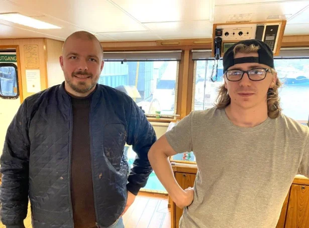 Karl Danielsen, skipari og Mortan Hansen, stýrimaður (Mynd: Sjómansmissiónin)