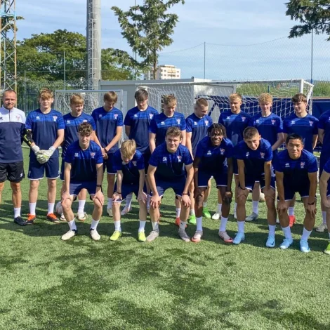 U17-dreingirnir, sum luttóku í EM-undankapping í Albania fyri einum ári síðani (Mynd: FSF)