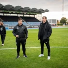Dan Brimsvík og Andreas Bjelland undan dystinum móti Hvidovre í gjár. Hesin endaði 2-2. Teir hava heilt ymiskar bakgrundir, men hava seinastu tíðina staðið á odda fyri Superliga-niðurflytarunum (Mynd: Lyngby Boldklub)