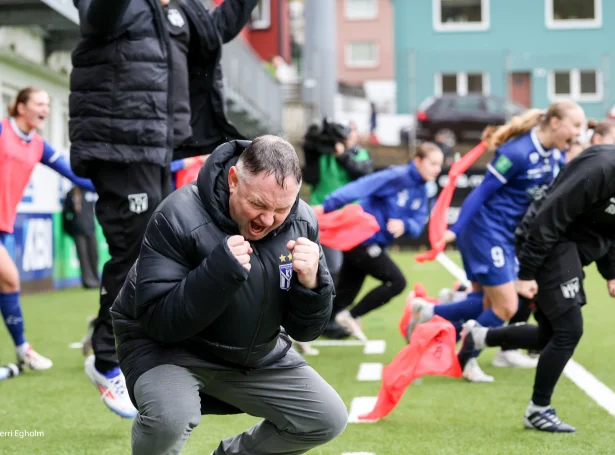 Royndi danski venjarin fegnast eftir seinasta bríksl í seinasta umfari. Allan Drost gjørdist ársins venjari í fremstu kvinnudeildini, men er nú farin (Mynd: Sverri Egholm)