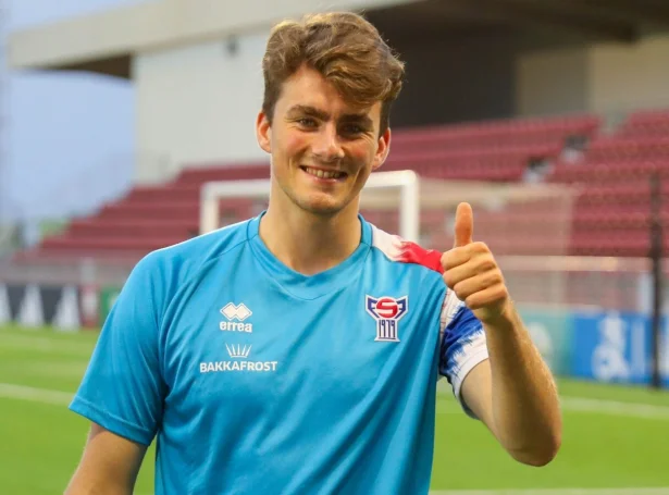 Gullbrandur Øregaard, ið spælir fyri Sandnes ULF í Noregi, er úttikin til landsdystirnar móti Kroatia og Kasakstan - Mynd: Hans Erik Danielsen