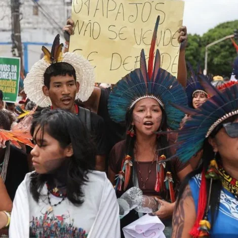 Mótmælisfólk merkja COP30 í Brasil