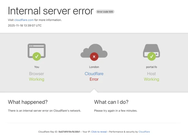 Soleiðis hevur sæð út á fleiri heimasíðum og tænastum kring allan heimin í dag
