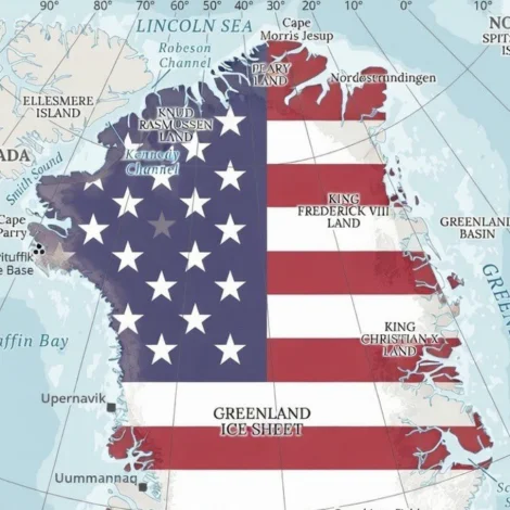 Mynd av Grønlandi í amerikonskum litum vakt ans á sosialum miðlum