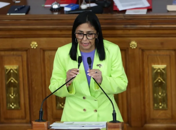 Delcy Rodríguez, virkandi forseti í Venesuela (Mynd: EPA)
