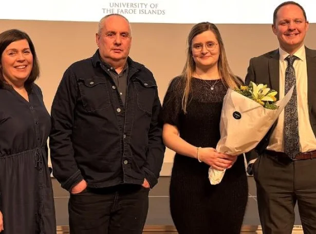 Sissal M. Rasmussen, Sandra Saxov Lamhauge, Hjalmar P. Petersen og Chris Montgomery (Mynd: Granskingarráðið)