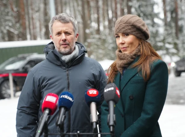Fríðrikur kongur og Mary drotning í Vilnius, Litava, í dag (Mynd: EPA/Ida Marie Odgaard)