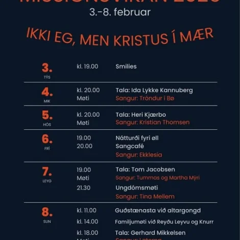 Vælkomin á missiónsviku í Sandavági