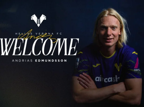 Eitt stórt fet fyri Andrias Edmundsson og føroyskan fótbólt (Mynd: hellasverona.it)