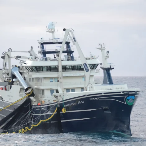 Finnur Fríði landar lodnu á Tvøroyri