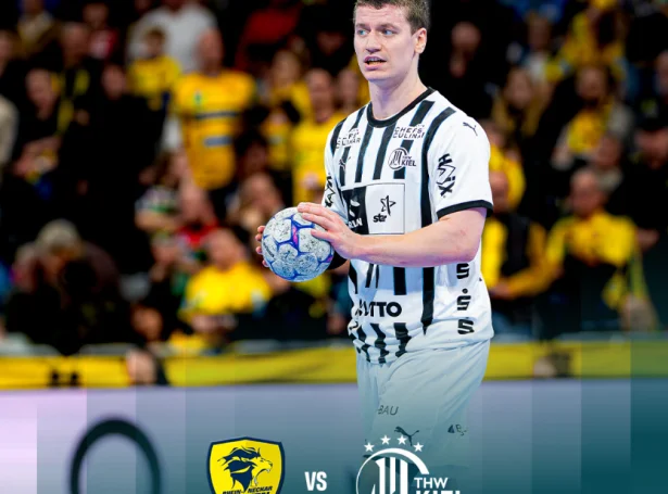 Elias var við í fleiri málum hjá Kiel, tá á stóð (Mynd: THW Kiel)