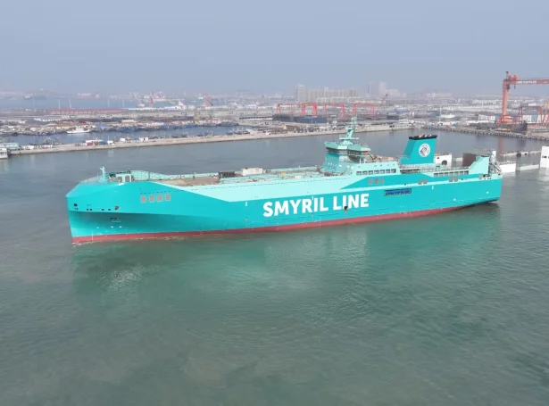 Nýggi Akranes er sjósettur í Kina (Mynd: Smyril Line)