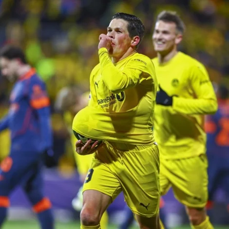 Sondre Brunstad Fet skoraði fyrsta málið fyri Glimt í gjárkvøldið (Mynd: EPA)