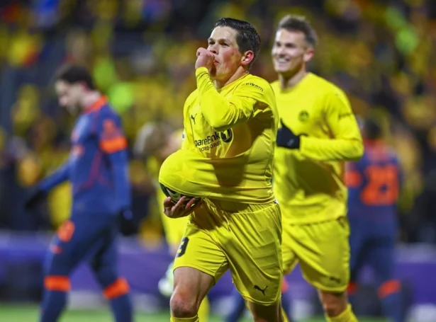 Sondre Brunstad Fet skoraði fyrsta málið fyri Glimt í gjárkvøldið (Mynd: EPA)