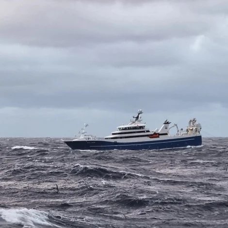 Christian í Grótinum landar svartkjaft til Havsbrún