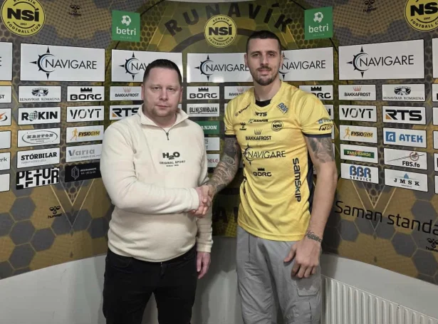 Hósdagin váttaði formaðurin hjá NSÍ, Karstin Joensen, fyri Portalinum at Nikola Kovacevic vandi við næstbesta liðnum. Millum annað tí at 31 ára gamli verjuspælarin var í ov vánaligari venjing (Mynd: Nes Sóknar Ítróttafelag
