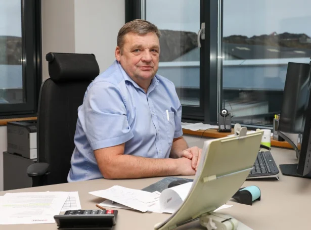 Sjúrður Olsen, stjóri á Bygma Balslev - Mynd: Hans Erik Danielsen