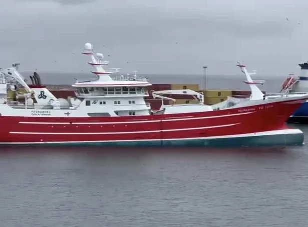 Nýggi Fagraberg fer úr Skagen (Mynd: Fiskimannafelagið)