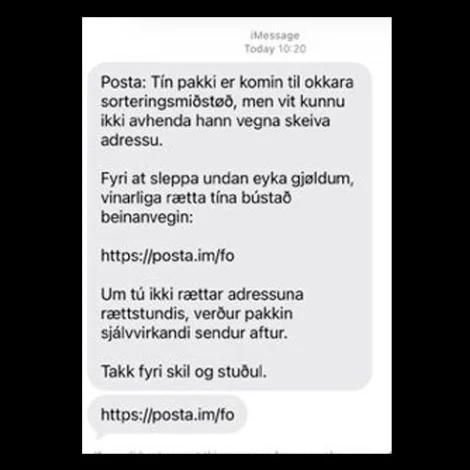 Aftur følsk sms-boð í umferð