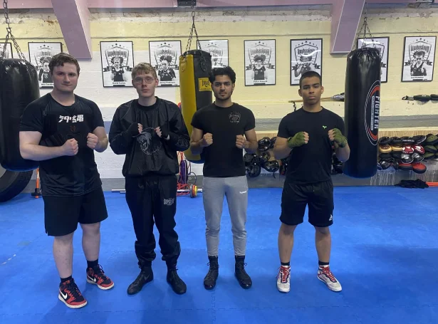 Hópurin á Tuff Nuff í Vordinborg. Andreas Dam Poulsen, Karstin Ljósstein Jákupson, Teitur Annand Berg og Sebastian Sand