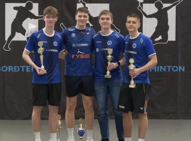 Einmansleikur - menn (Mynd: Badmintonsamband Føroya)