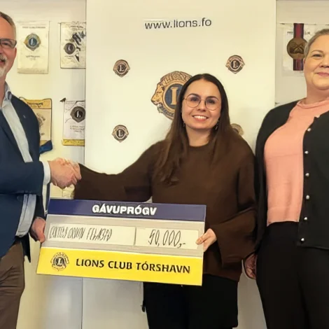 Tarmfelagið fekk 50.000 krónur frá Lions