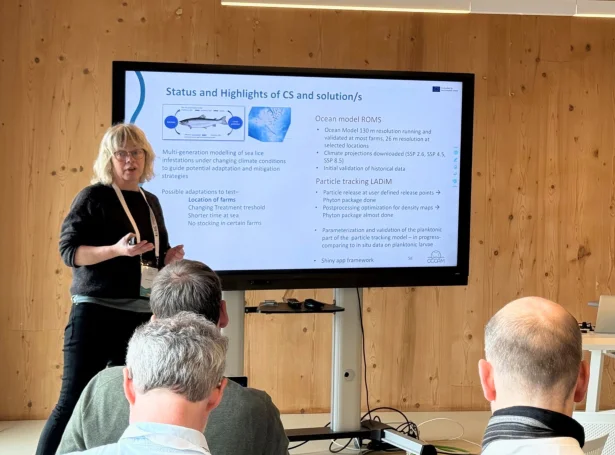 Gunnvør á Norði, granskari á Firum, leggur seinastu granskingarúrslitini fram.(Mynd: Unn Laksá, Sjókovin)