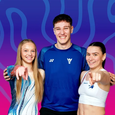 Marin Danielsen, fimleikur, Rúni Øster, badminton, og Oddvør Josephsen, frælsur ítróttur (Mynd: Betri Oyggjaleikir 2027)