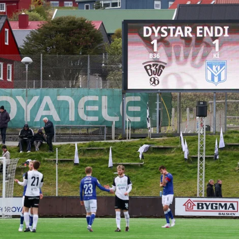 B36 og KÍ eru bæði framvegis ósigraði í Meistaradeildini (Mynd: Sverri Egholm)