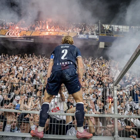 Meistarafagnaður í Brøndby - hjá AGF'arunum (Mynd: Mads Claus Rasmussen/Ritzau Scanpix)