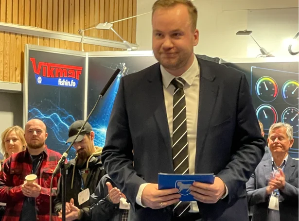 Beinir Johannesen, løgmaður setti Atlantic Fair messuna í Klaksvík fyrrapartin. Myndir Jan Müller
