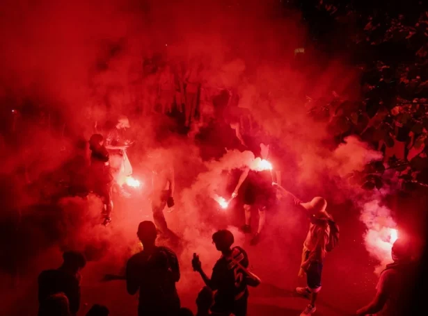 PSG-fjepparar í París (Mynd: EPA)