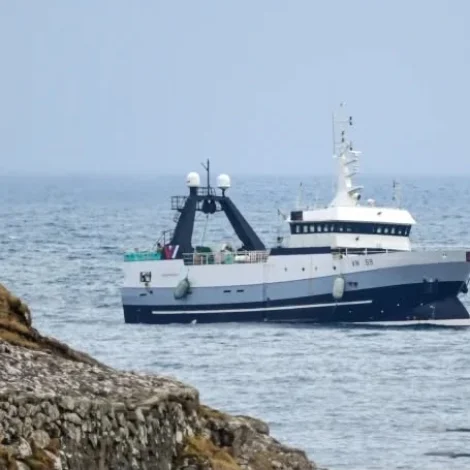 Norðfinnur landar svartkalva í Miðvági