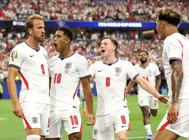 Harry Kane, Jude Bellingham og hinir gjørdu bart móti Kroatia mikukvøldið við 4-2 sigri (Mynd: Charlotte Wilson/AFP/Ritzau Scanpix)