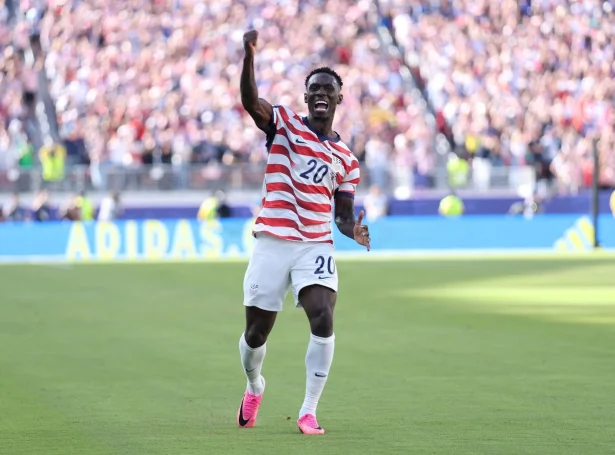 Folarin Balogun skoraði fyri triðju ferð í HM, men vandamikli áleyparin hjá USA noyðist at sita uttanfyri í 1/8-finaluni móti Belgia (Mynd: Jamie Squire/AFP/Ritzau Scanpix)