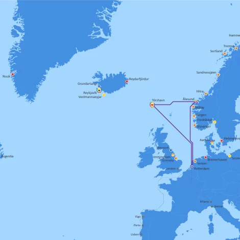 Faroe Ship við nýggjari beinleiðis farleið til europeiska meginlandið