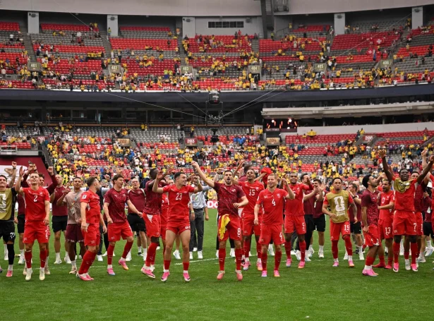 Teir hjá Sveis stórfegnast í Vancouver (Myndir: David Ramos/AFP/Ritzau Scanpix)