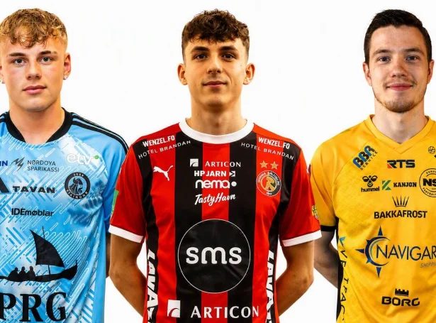 Aron Benjaminsen, Víkingur, Mathias Voss, HB og Petur Knudsen, NSÍ (Mynd: vikingur.fo/hb.fo/nsi.fo)