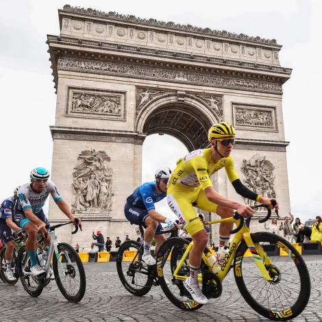 Her sæst favoritturin frá ársins Tour De France, Tadej Pogacar. (Mynd: Anne-Christine Poujoulat/AFP/Ritzau Scanpix)