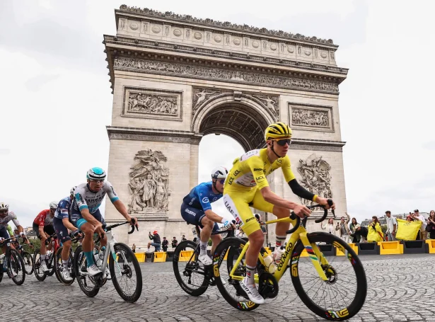 Her sæst favoritturin frá ársins Tour De France, Tadej Pogacar. (Mynd: Anne-Christine Poujoulat/AFP/Ritzau Scanpix)