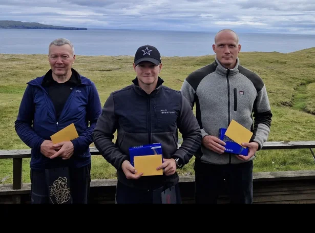 Frá vinstru Bjarne Jørgensen, David Arge Galán og Janus Jakobsen (Mynd: golf.fo)