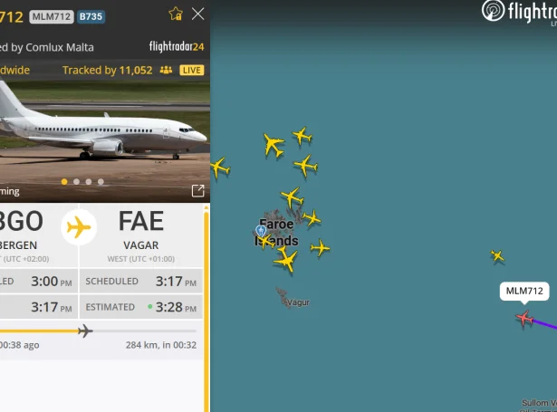 Pólland er eitt stórt land og áhugin fyri leiguflogfarinum hjá tvífaldu pólsku meistarunum er stórur (Mynd: flightradar24.com)