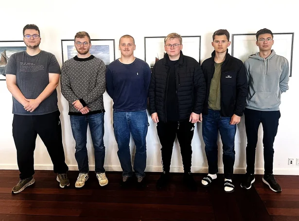 Frá vinstru: Dánial Gunnarstein, Petur Martin Bertholdsen, Boas Erlingsson Høgnesen, Jóanis Viderø, Eyðun F. Danielsen, Filip við Líragil